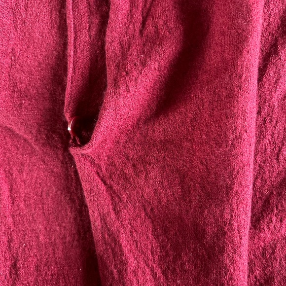 J Jill sweater poncho red merino wool tencel knit v neck  97641 one size - Picture 7 of 7